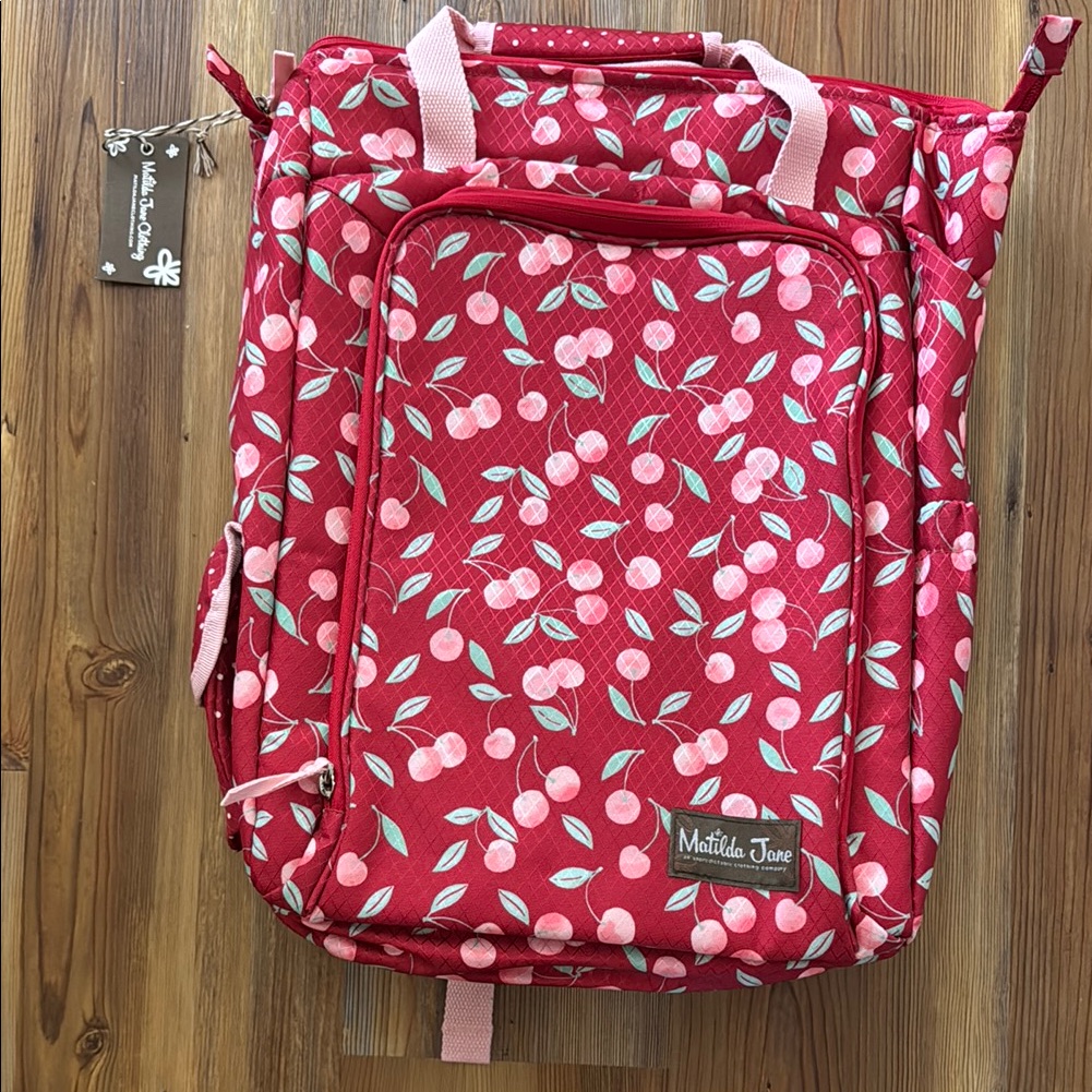 Matilda Jane Cherry Print Cooler Backpack - Red - Nwt